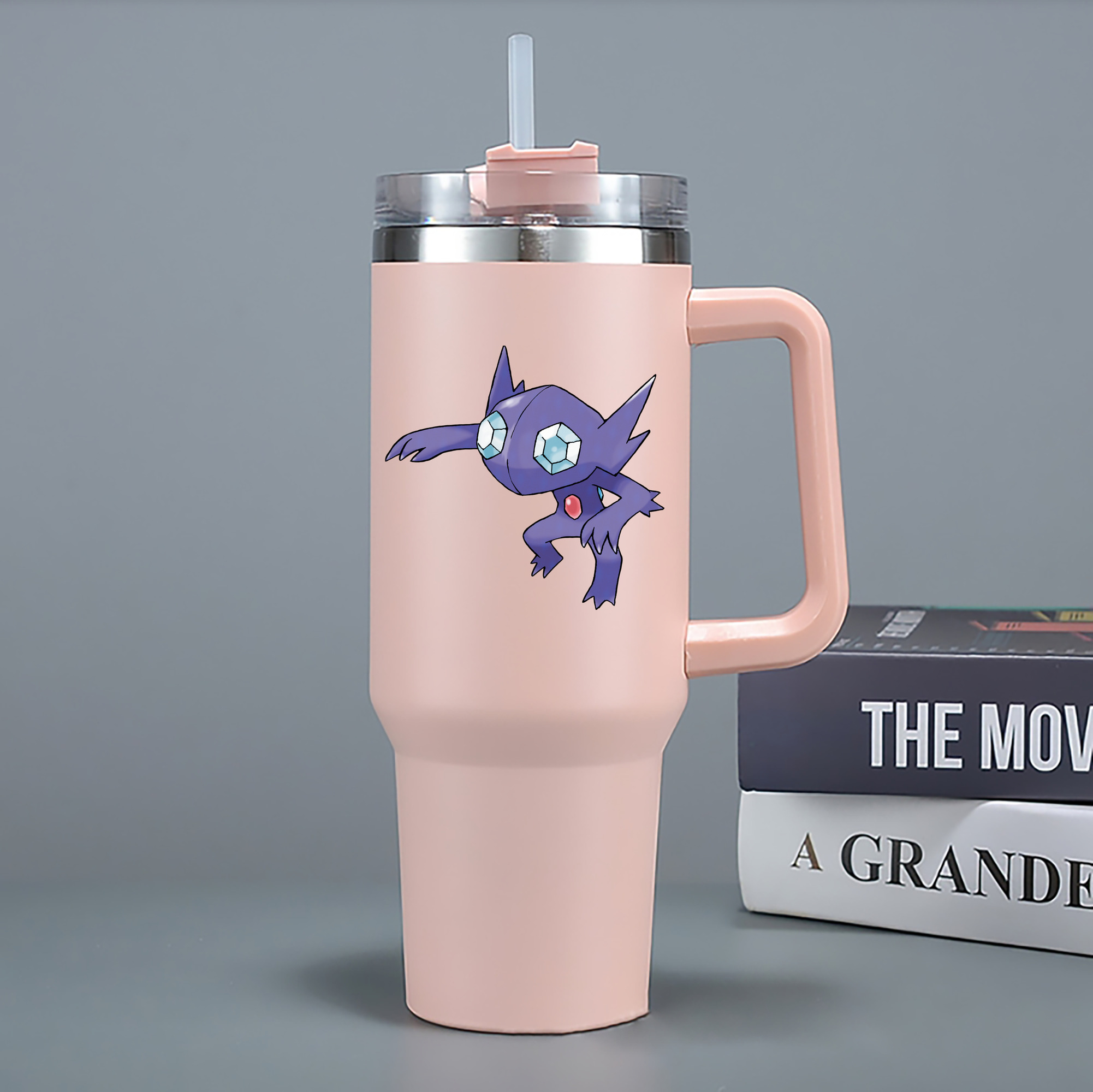 （画像用） ポケットモンスター Pokémon 1200mL車用タンブラー - クリスタルステッカー（プラスチックストロー付き）